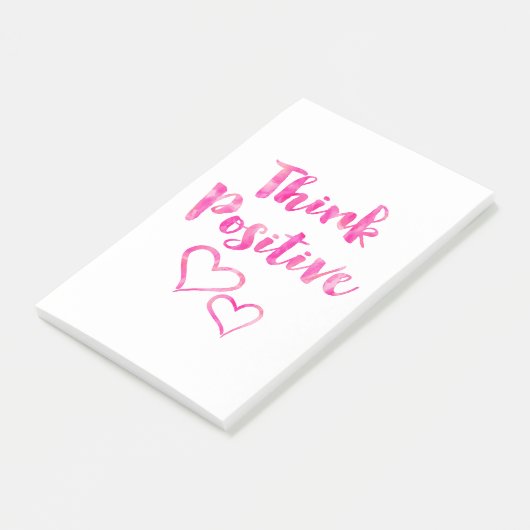 Denken Sie positives Aquarell-Zitat Post-it Klebezettel (angewinkelt)