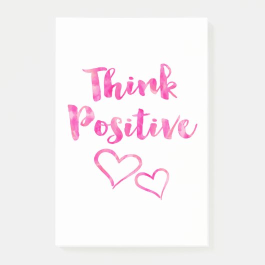 Denken Sie positives Aquarell-Zitat Post-it Klebezettel (Vorderseite)