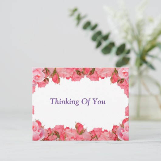 Denken Sie Postkarte (Stehend Vorderseite)