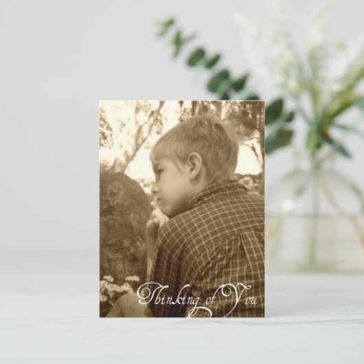 Denken Sie Postkarte (Stehend Vorderseite)