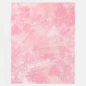 Denken Sie Rosa Wasserfarbe-Wasch-Blumenmuster Fleecedecke (Vorderseite)