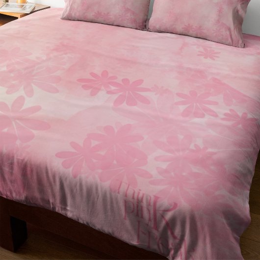 Denken Sie Rosa Wasserfarbe-Wasch-Blumenmuster Fleecedecke