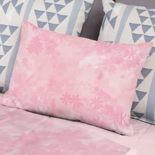 Denken Sie Rosa Wasserfarbe-Wasch-Blumenmuster Lendenkissen