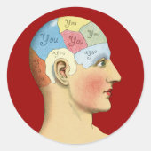 Denken Sie Runder Aufkleber (Vorderseite)