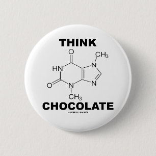 Denken Sie Schokolade (Theobromin-Molekül-Chemie) Button
