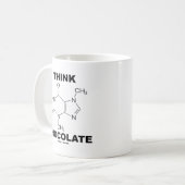 Denken Sie Schokolade (Theobromin-Molekül-Chemie) Kaffeetasse (Vorderseite Links)