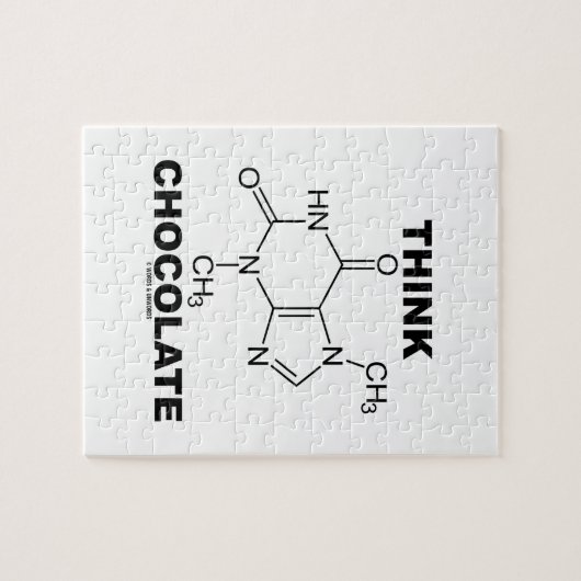 Denken Sie Schokolade (Theobromin-Molekül-Chemie) Puzzle (Horizontal)