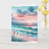 Denken Sie | Schöne Ozeanszene Karte (Gelbe Blume)