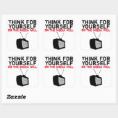 Denken Sie selbst: Hypnotisiertes Fernsehen Quadratischer Aufkleber (Blatt)