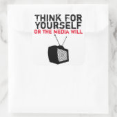 Denken Sie selbst: Hypnotisiertes Fernsehen Quadratischer Aufkleber (Tasche)