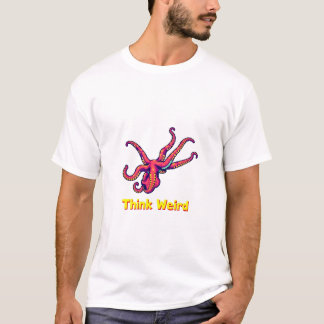 Denken Sie seltsames Pixel Octopus-T-Shirt T-Shirt