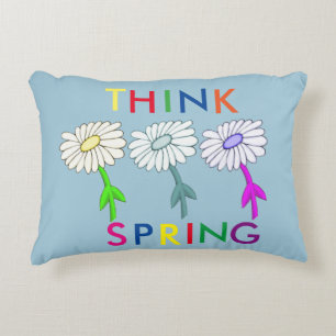 Denken Sie Spring Daisy Accent Pillow Zierkissen
