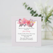 Denken Sie staubige Rosa-Brautparty-Einladung Einladung (Stehend Vorderseite)