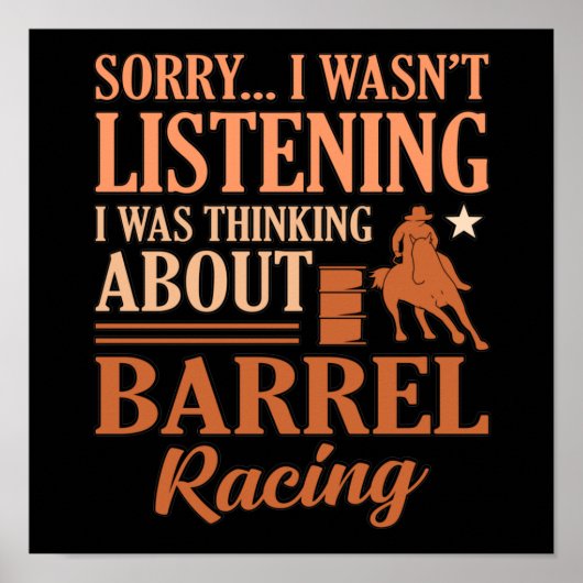 Denken Sie über Barrel Racing Pferde Racer Ra Poster (Vorne)