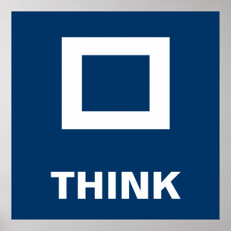 Denken Sie über den Kasten nach Poster
