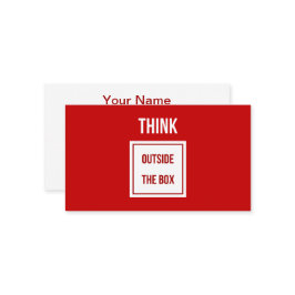 Denken Sie über die Schachtel rot modernen berufli Visitenkarte