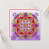 Denken Sie über Sie Kardinal und Blume Mandala Karte (Vorderseite/Rückseite Beispiel)