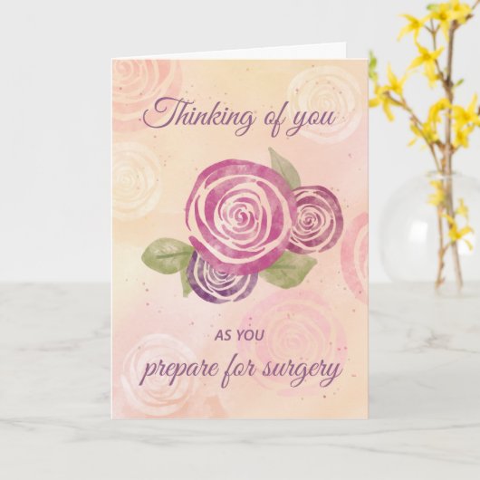 Denken Sie vor der Operation Rose Karte (Gelbe Blume)