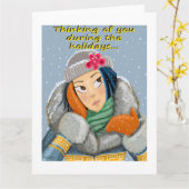 Denken Sie während der Ferienkarte an Sie Karte (Gelbe Blume)