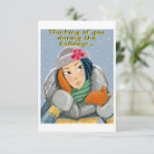 Denken Sie während der Ferienkarte an Sie Karte (Stehend Vorderseite)