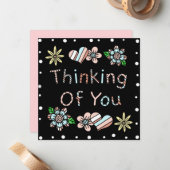 Denken Sie | Whimsisches Floral Mitteilungskarte (Vorderseite/Rückseite Beispiel)