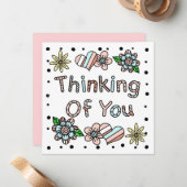 Denken Sie | Whimsisches Floral Mitteilungskarte (Vorderseite/Rückseite Beispiel)