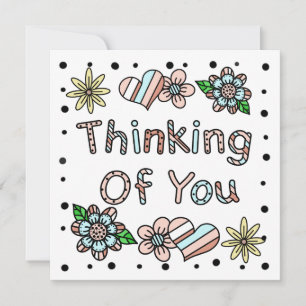 Denken Sie Whimsisches Floral Mitteilungskarte
