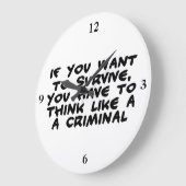 Denken Sie wie ein Krimineller Große Wanduhr (Winkel)