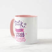 Denken Sie wie ein Protein und bleibe positive Kaf Tasse (Vorderseite Links)