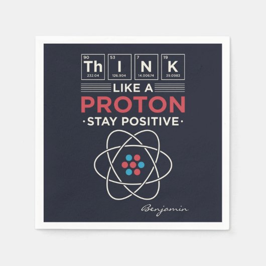 Denken Sie wie ein Proton Chemie Lehrer und Nerd Serviette (Vorderseite)