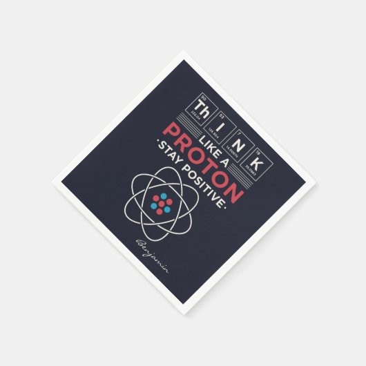 Denken Sie wie ein Proton Chemie Lehrer und Nerd Serviette (Ecke)