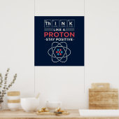 Denken Sie wie ein Proton Chemie Nerd Dorm Room Poster (Küche)