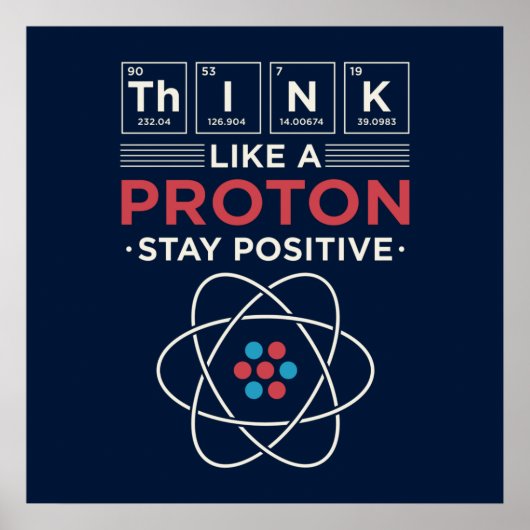 Denken Sie wie ein Proton Chemie Nerd Dorm Room Poster (Vorne)