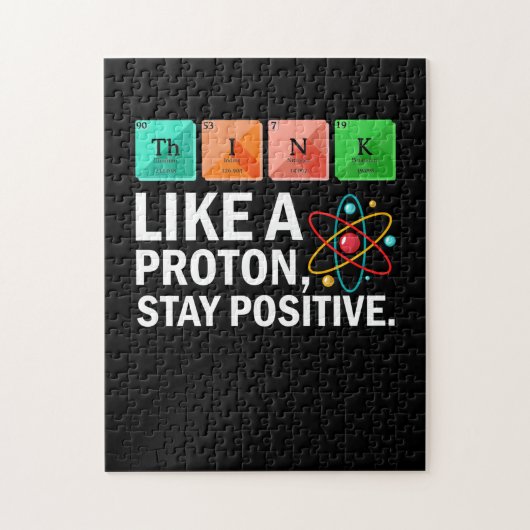 Denken Sie wie ein Proton, der positive Witzwissen Puzzle (Vertikal)