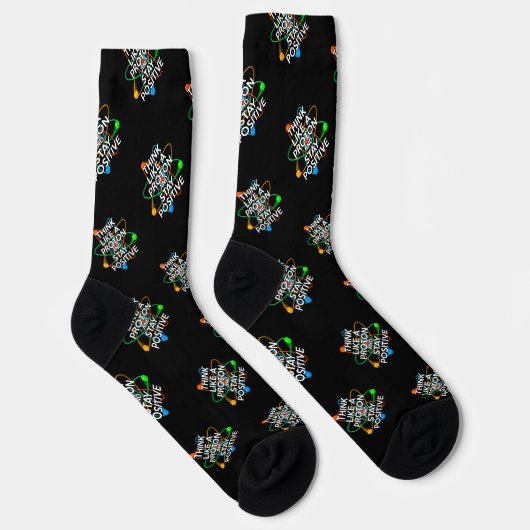 Denken Sie wie ein Proton-Fun-Science-Zitat Socken (Rechts)
