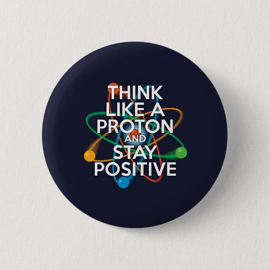 Denken Sie wie ein Proton und bleibe positiv Button (Vorderseite)
