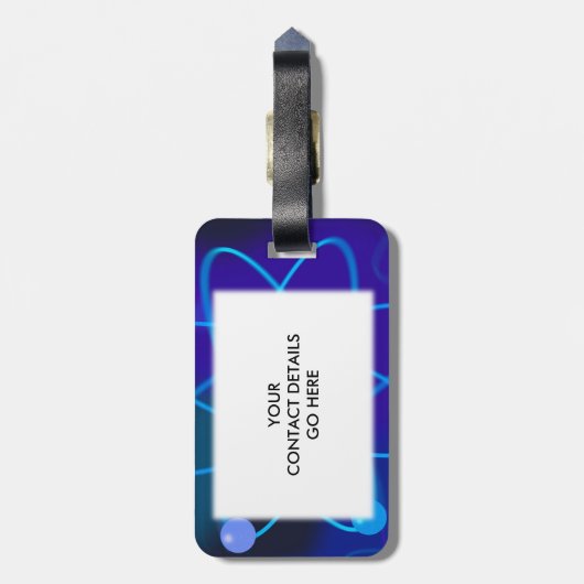 Denken Sie wie ein Proton und bleibe positiv Gepäckanhänger (Rückseite vertikal)