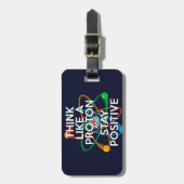 Denken Sie wie ein Proton und bleibe positiv Gepäckanhänger (Vorderseite vertikal)