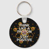 DENKEN SIE WIE EIN PROTON UND BLEIBE POSITIVE Wiss Schlüsselanhänger (Rückseite)