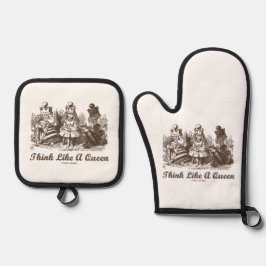 Denken Sie wie ein Queen Wonderland Advice Alice S Ofenhandschuh & Topflappen-Set