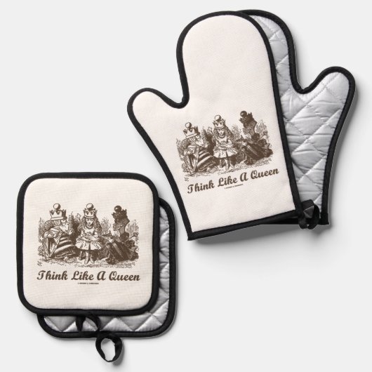 Denken Sie wie ein Queen Wonderland Advice Alice S Ofenhandschuh & Topflappen-Set (Vorderseite/Rückseite)