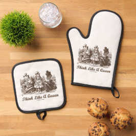 Denken Sie wie ein Queen Wonderland Advice Alice S Ofenhandschuh & Topflappen-Set