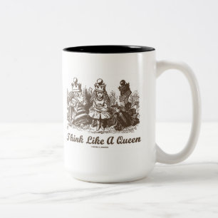 Denken Sie wie eine Königin Alice White Queen Red Zweifarbige Tasse
