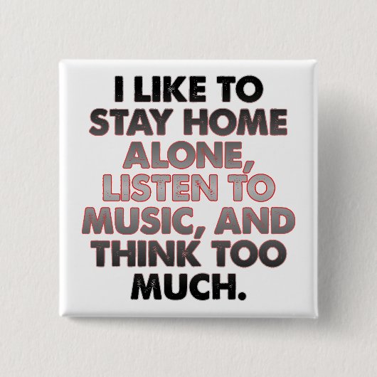 Denken Sie zu viel lustige Einführung Button Abzei (Vorderseite)