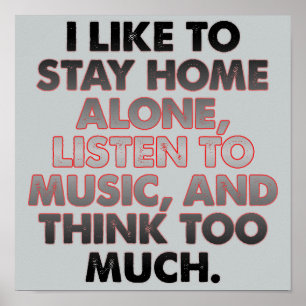 Denken Sie zu viel lustige Introvertieren Poster S