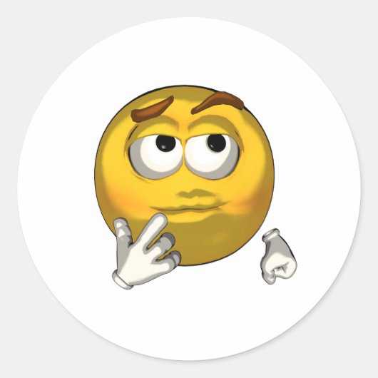 Denken - Toon Runder Aufkleber (Vorderseite)