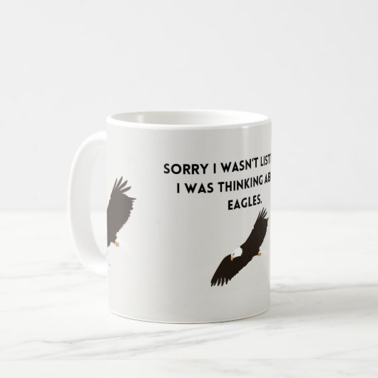 Denken über Adler Kaffeetasse (Vorderseite Links)