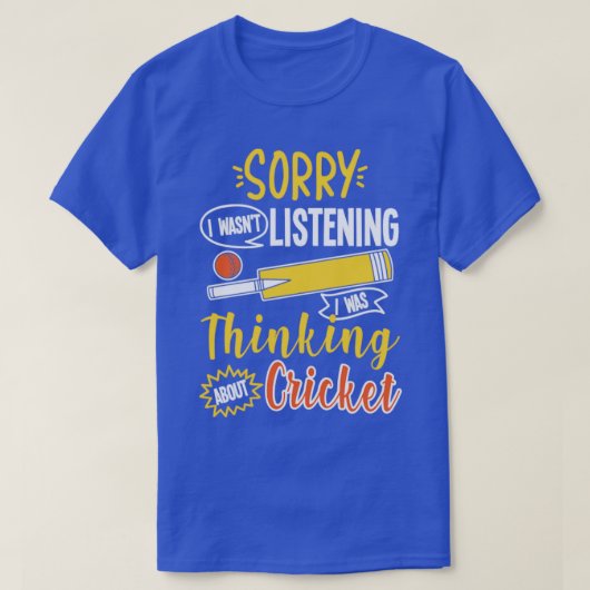 Denken über Cricket T-Shirt (Design vorne)