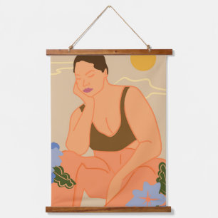 Denken über das Leben Wandteppich Mit Holzrahmen