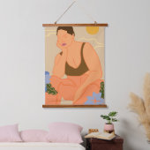Denken über das Leben Wandteppich Mit Holzrahmen (Schlafzimmer)